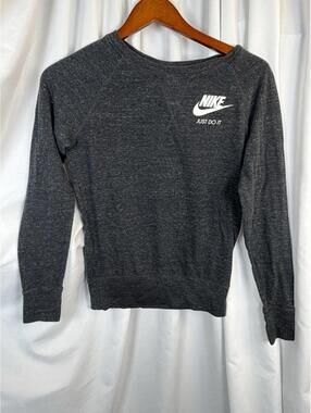 Nike 'Gym' Crewneck Sweatshirt Heathered Charcoal Size XS Womans